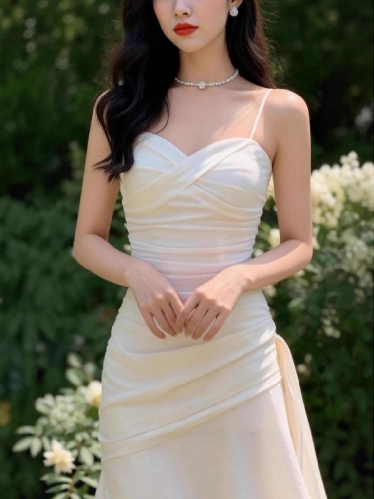 Sanya Seaside Vacation Ruffle Spaghetti Strap Mermaid Dress