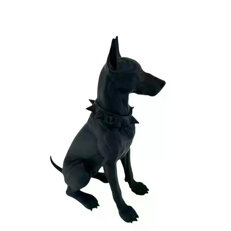 Sitting Doberman Pinscher Figurine,Cool Dog Statue For Pet Lovers Car Desk Bookshelf Decor,3D Printed Craft Home Ornament