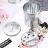 Large Capacity Galvanized Tabletop Ashtray with Lid Simple Trash Bin for Home and Office Use Desktop Organization