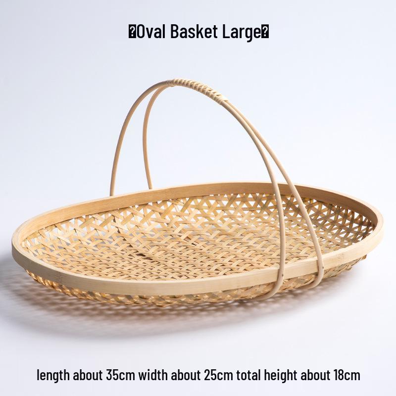 Kreativer Bambus-Webkorb: Kleines Tablett mit Griff für Tee, Snacks oder Gebäck