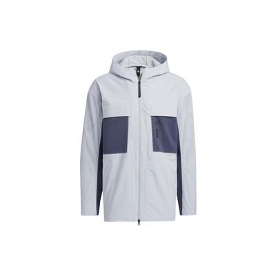 Veste zippée à capuche solide pour hommes Vêtements d'extérieur Bleu foncé HE5134