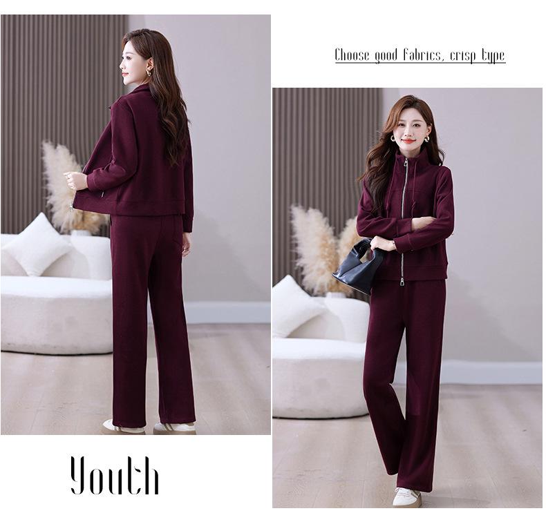 Women's 2026 Spring/Autumn Casual Cardigan & Hoodie Two-Piece Sportswear Set