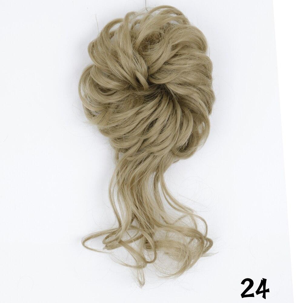 MERISIHAIR Damen-Haarknoten aus Kunstfaser, unordentlicher Chignon, lockiges Haar, elastischer unordentlicher Chignon für Damen, Haarteile, Schwarz, Braun