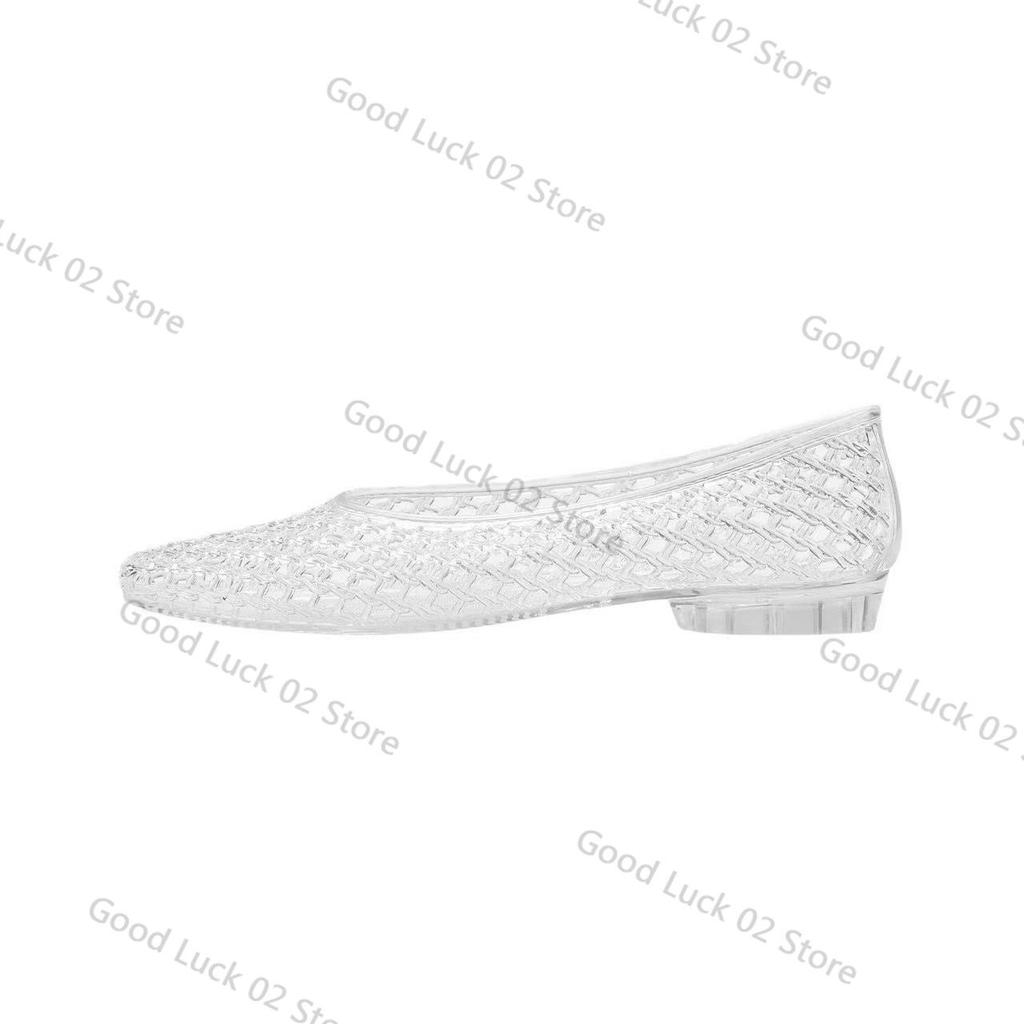 Fashion New Style Pointed-toe Open-toe Sandals with Flat Sole, Jelly-style Shoes, DIY Shoes, Floral Handcrafted with Crystals and Nettin