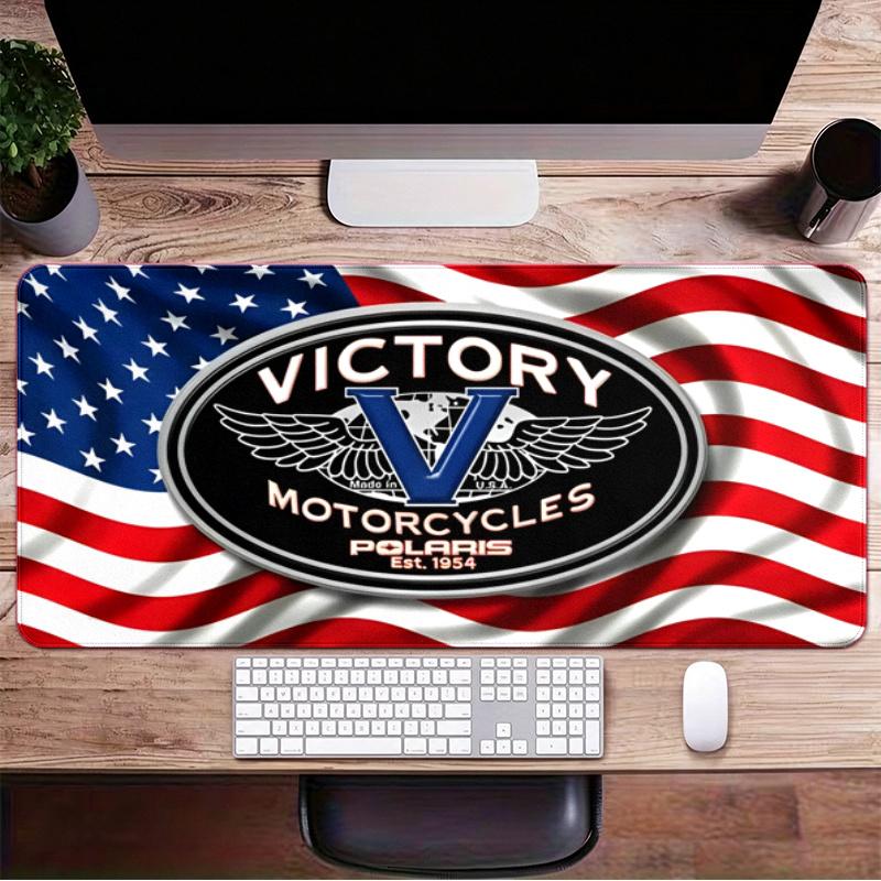 Victory Motorcycle Large Gaming Mouse Pad with Stitched Edges Non-Slip Rubber Base Waterproof Desk Mat for Office and Home