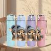 1PC Warm Hat Chihuahua Cartoon 750ml Color Plastic Sports Water Bottle Leakproof Flip Straw Lid Suitable for Sports Office Home Use