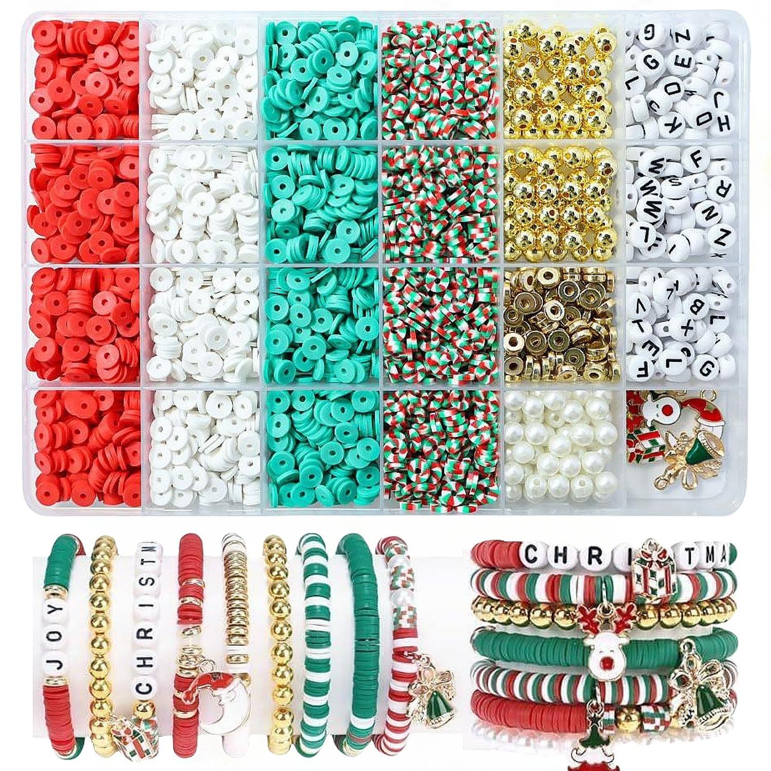 24-Grid Christmas Diy Amblyopia Handmade Soft Pottery Beaded Beads Making Bracelets, Necklaces, Jewelry, Educational Toy Set