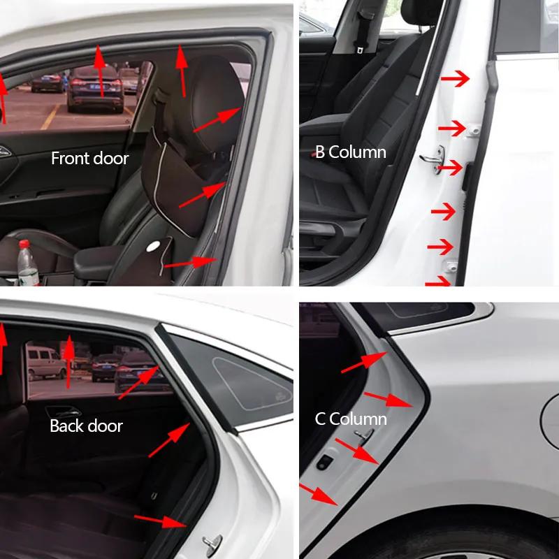 Car Door Seal Strip Rubber Double Layer Sealing Protector Soundproof Waterproof Weather Strips for Car Door Hood Trunk