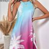 MODIQUE 2025 Summer New Women's Sexy Gradient Print Off The Shoulder Short Dress Ladies Casual H-Line Hot O-Neck Dress