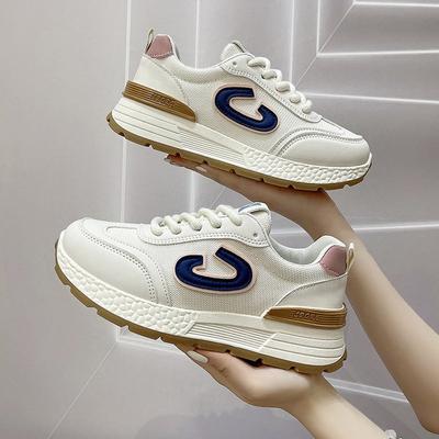 Platform White Shoes Women's 2024 Spring and Summer New Mesh Sports Shoes Women's Breathable Casual Fashion Forrest Gump Shoes