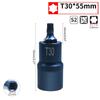 Torx Screwdriver Bits 1/2inch Socket Bit Adapter T30 T40 T45 T50 T55 T60 T70 Torx Socket Adapter Tool For Ratchet Wrench