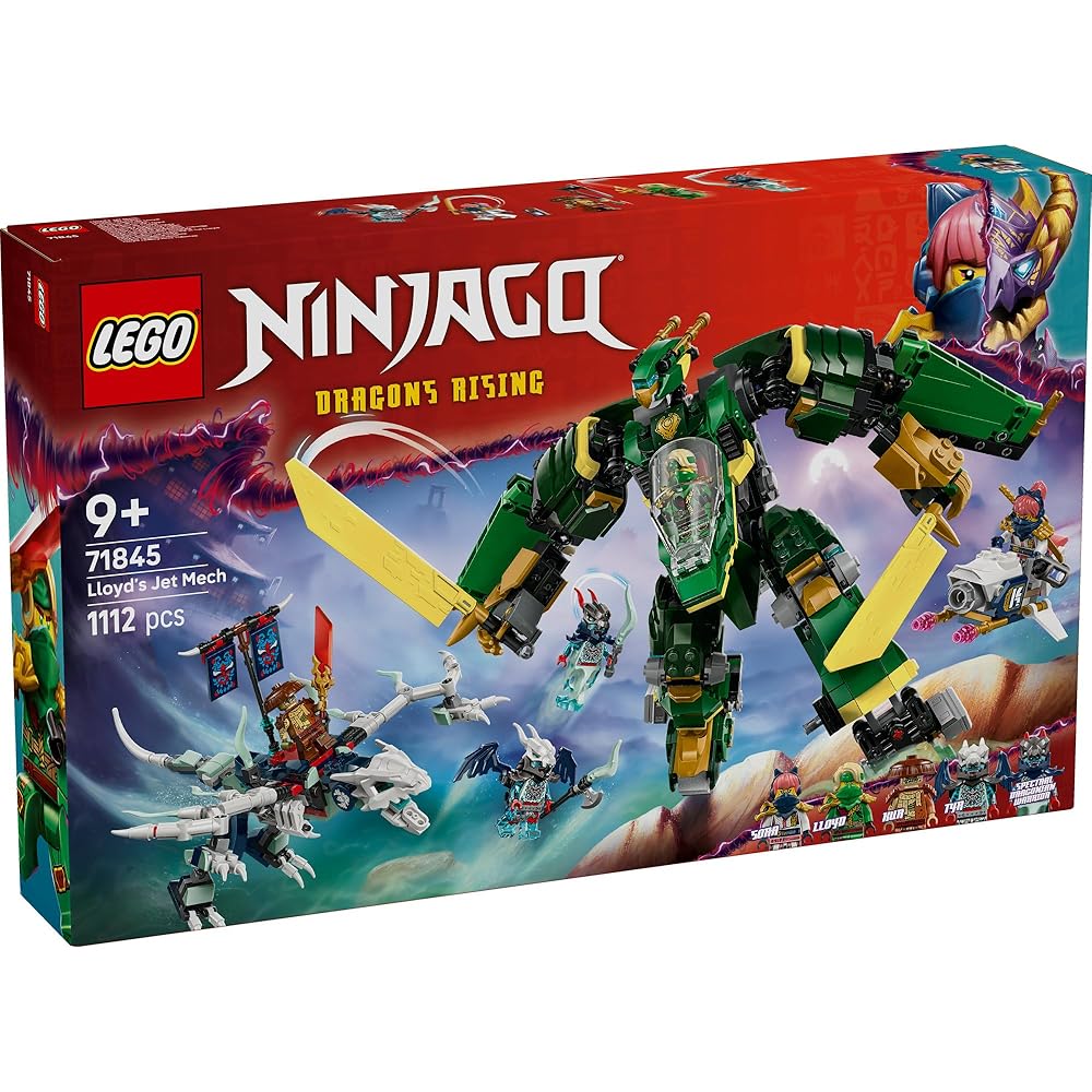 LEGO Ninjago Lloyd's Green Jet Mech Building Set Toy for Kids Ages 9-11, Includes Vehicle and Robot Features