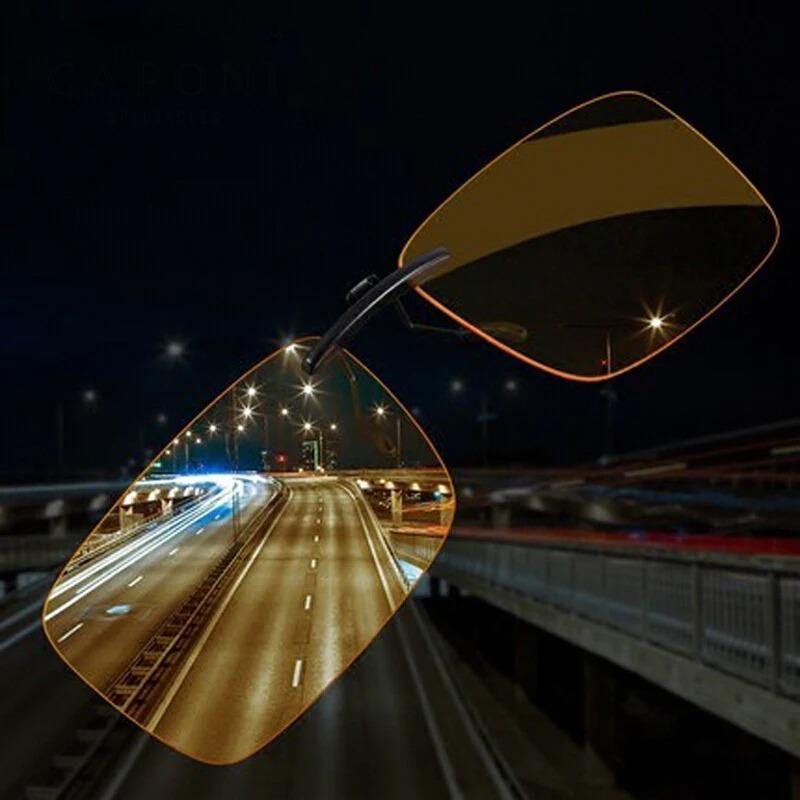 Non-polarized Rimless Men Clip On Sunglasse Glasses Narrow Clip-on Lenses Women Anti-glare Night Vision Clips