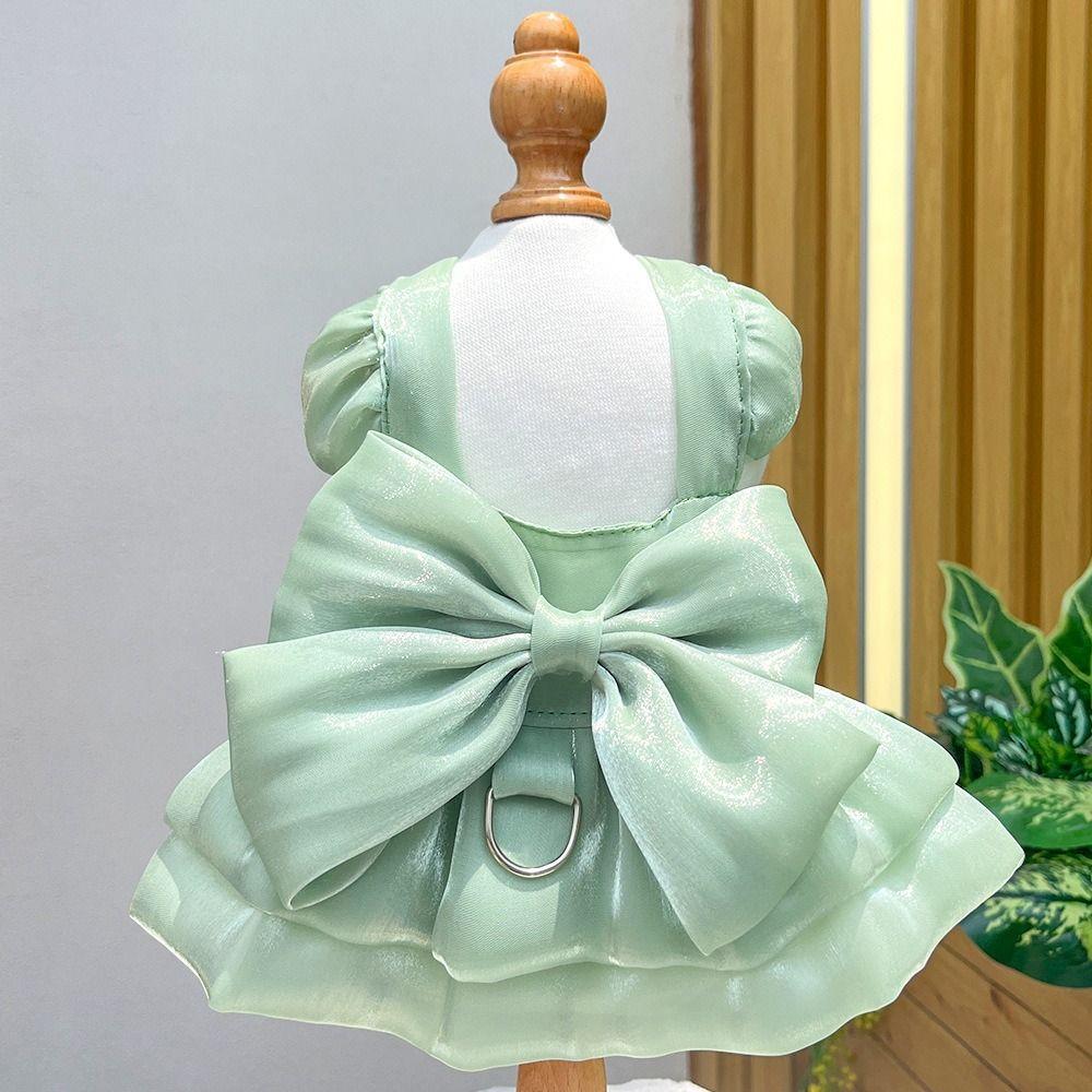 Vestido Transpirable de Princesa para Cachorro Diseño de Lazo Chaleco para Perro Gato Para Chihuahua Pomerania Teddy