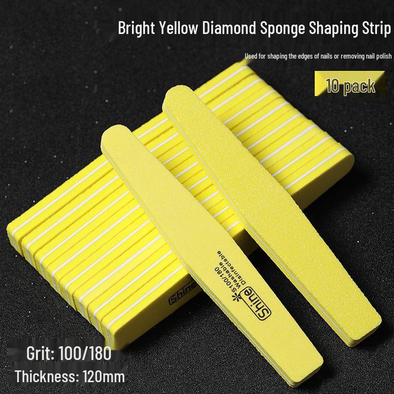 

Двусторонняя губчатая пилка для ногтей: Салонная полировка, полировка, придание формы и шлифовка полосками-артефактами жёлтый