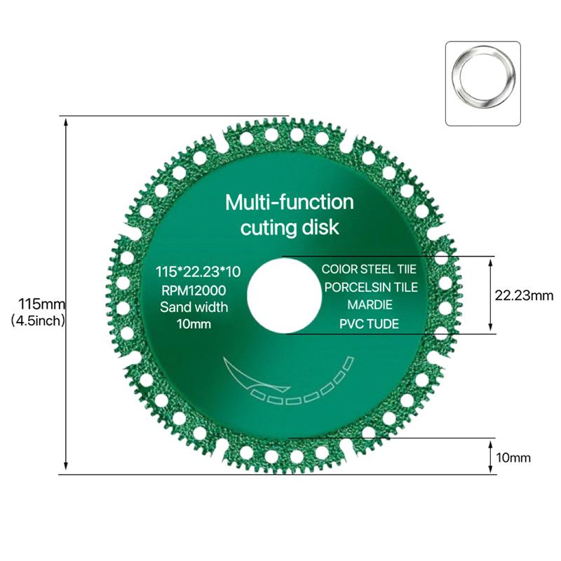 

115/125 мм Паяный алмазный пильный диск Отрезной диск 22,23 мм Сталь Металл Камень Чугун Стальная арматура Алюминий 115mm