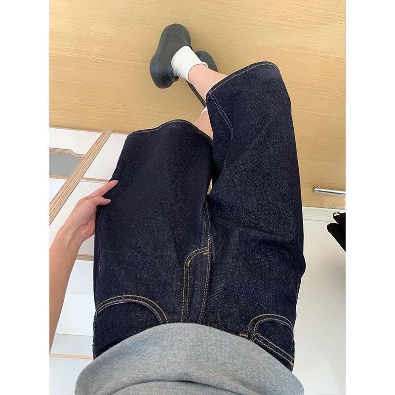 ZOSE Petite High-Waist Wide-Leg Dark Blue Denim Capris M