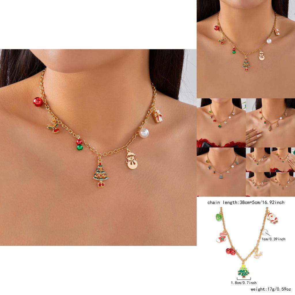 Snowflake Pendant Necklace With Pearl Chain And Handcrafted Zinc Alloy For Festive Style