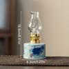 Chinese Style Glass Vintage Ceramic Ghee Lamps Teahouse Kerosene Lamp Study Bedroom Crafts Hand Drawn Patterns Decorations