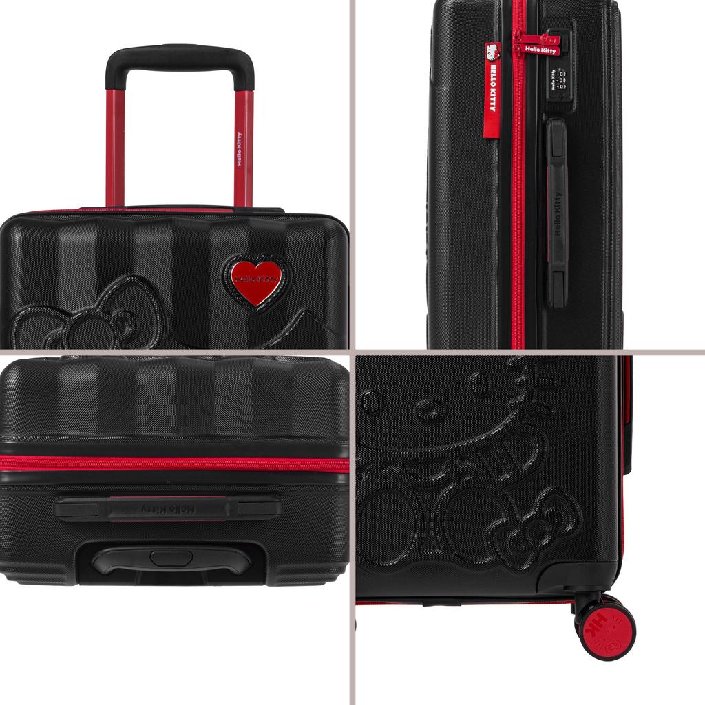 Set of 3 DOKI BLACK HELLO KITTY Rigid Suitcases