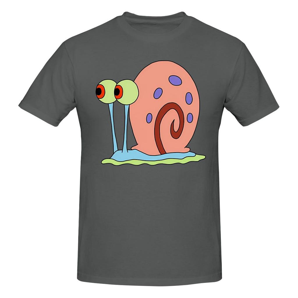 Gary The Snail Loose Tshirt Retro Sports Solid Color Basic Tee