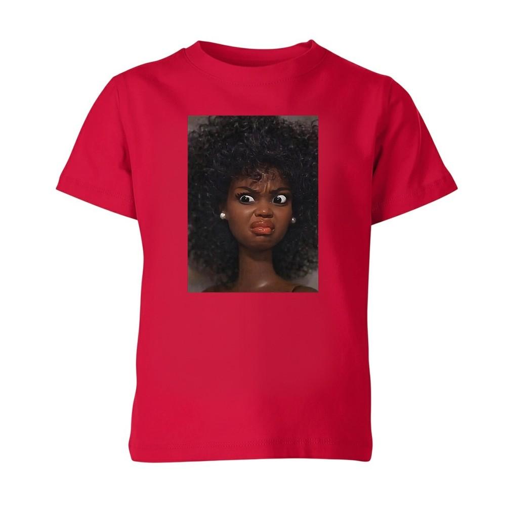 Creepy Doll Face Meme T Shirt Funny Kids Unisex Boys Girls Graphic Top S