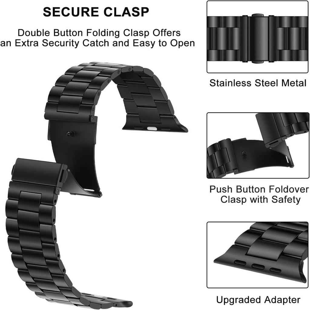 1Pc Stainless Steel Replaceable Wristband For Apple Watch Band 38/40/41/42/44/45/49/46MM For Apple Watch Strap Ultra 11 10 9 8 7 6 5 4 3 2 1 SE Band