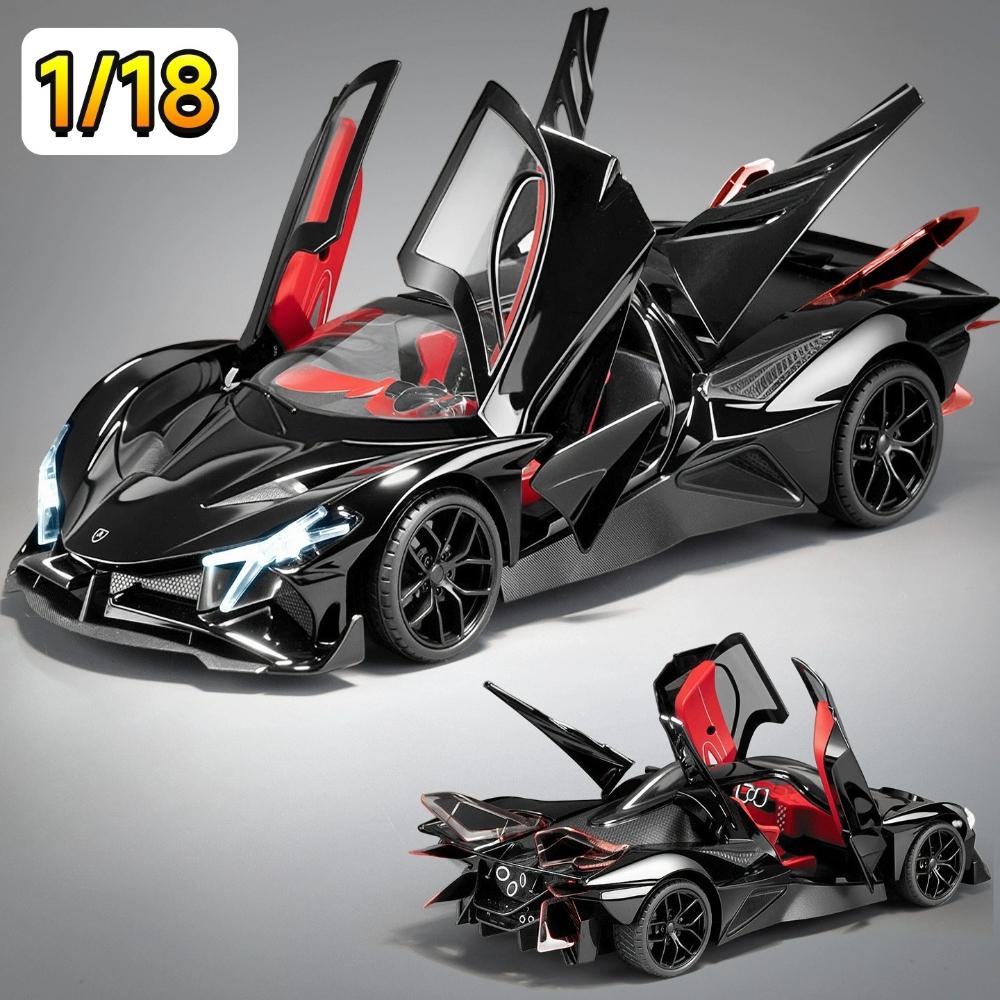 Bai Fen Bai Dolls And Toys Light 1:18 Apollo Evo 918 Martini Alloy Supercar Model Diecast Toy With Sound Pull Back Doors Opened Miniature Cars Friends Gift
