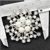 Spille da donna alla moda grandi perle d'imitazione strass spilla da sposa spilla gioielli accessori regalo