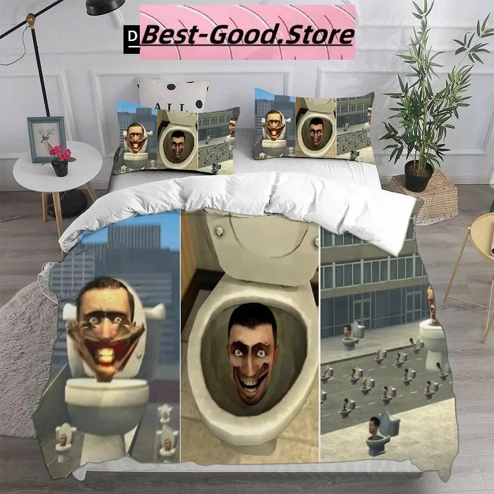 3D Fashion Game Skibidi Toilet Arale Bedding Set Print With Pillowcase Bed Duvet Cover Soft Single Double Queen Super King Size