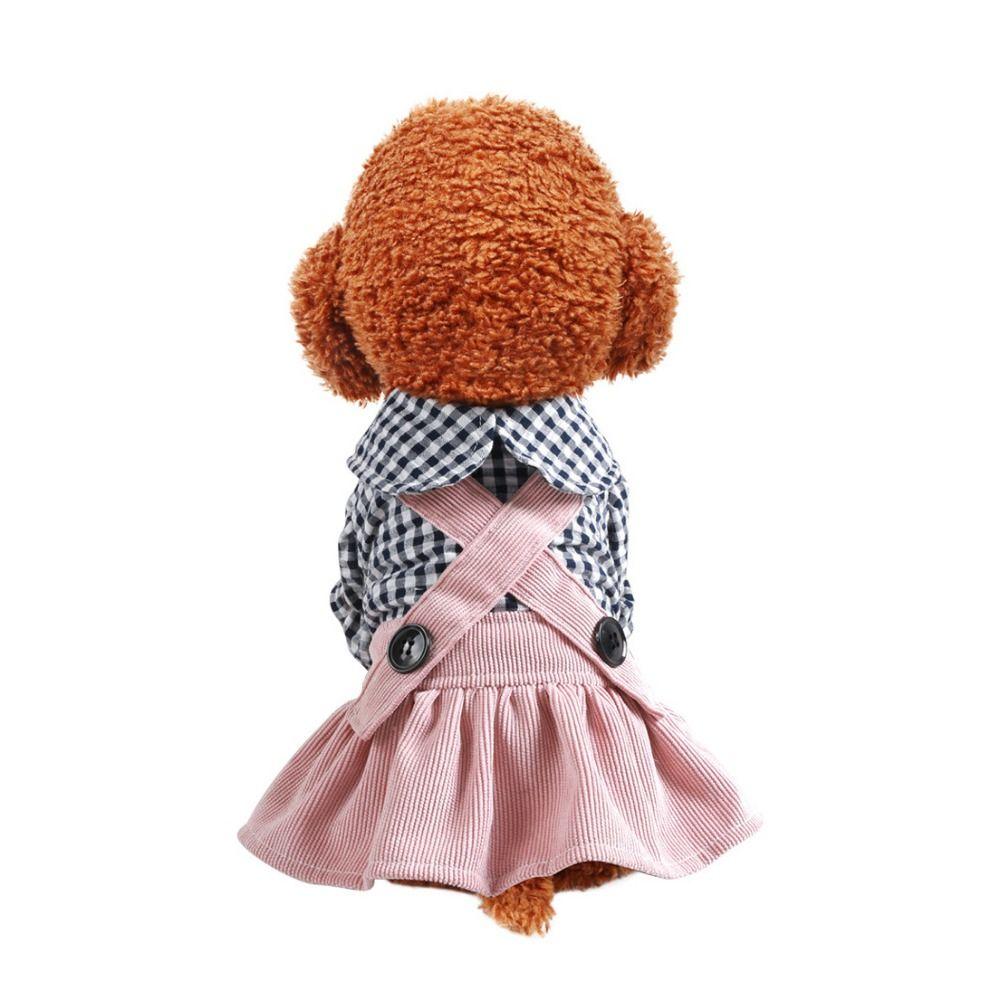 

Breathable Dog Plaid Dress Polyester Puppy Two Legged Dress Fashion Dog Strap Skirt Summer XL