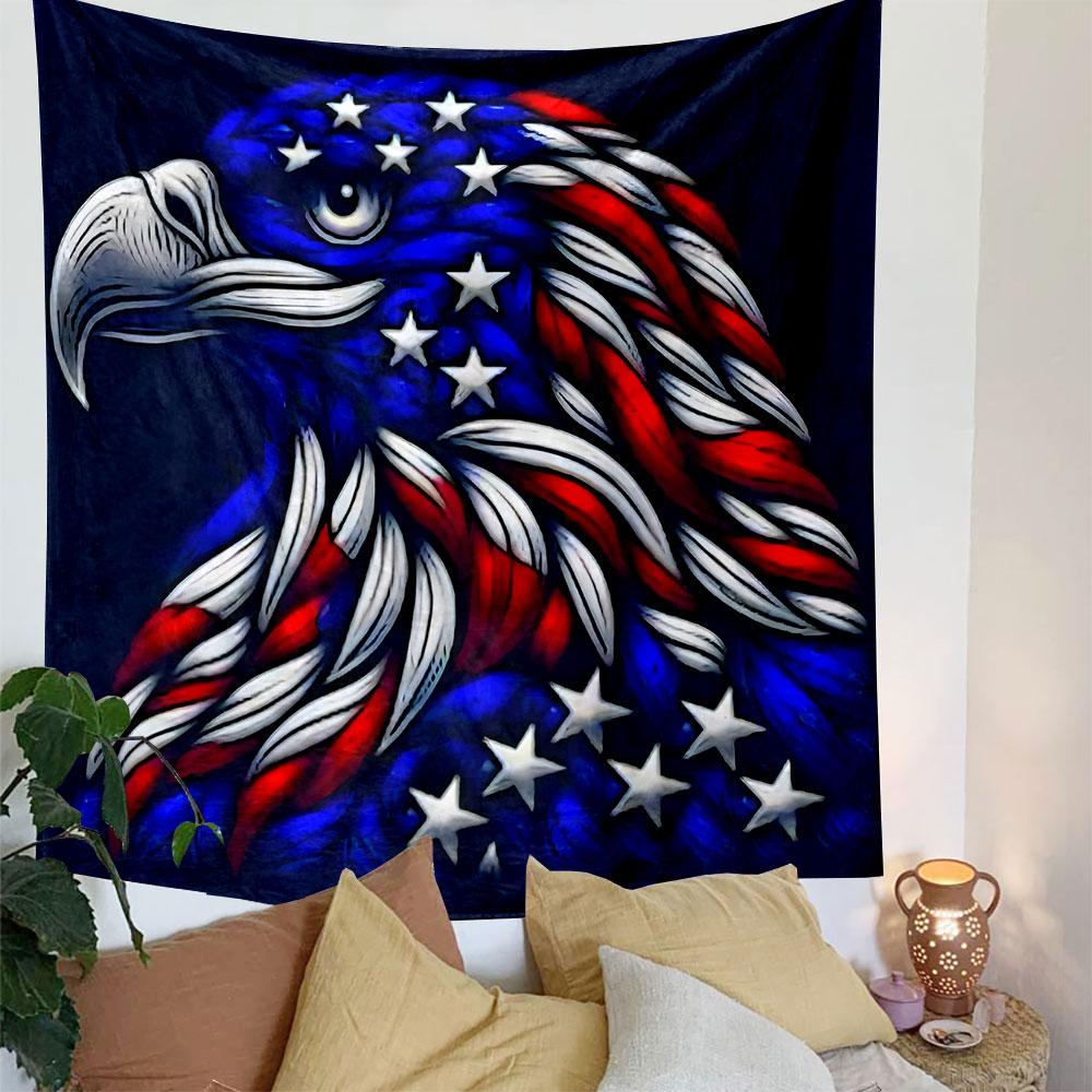 American Eagle Patriotic Design Patterned Tapestry Decorative Wall Hanging, Home Bedroom Living Room Decor