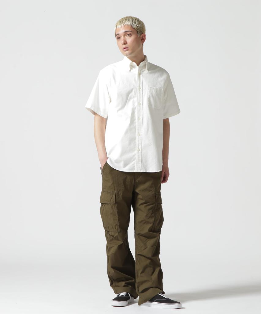 DAILY BASIC OXFORD S S SHIRT Basic Oxford Short Sleeve Shirt L 030 White [AVIREX] B.D Button-down Men's 783-3923004