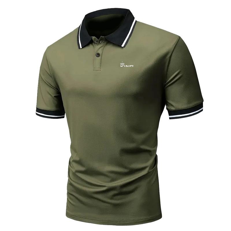 Spring Summer Men Clothes Short Sleeve Lapel Golf Polo Shirt Men Business Casual Fashion Medium Elasticity Sport Polo Shirt