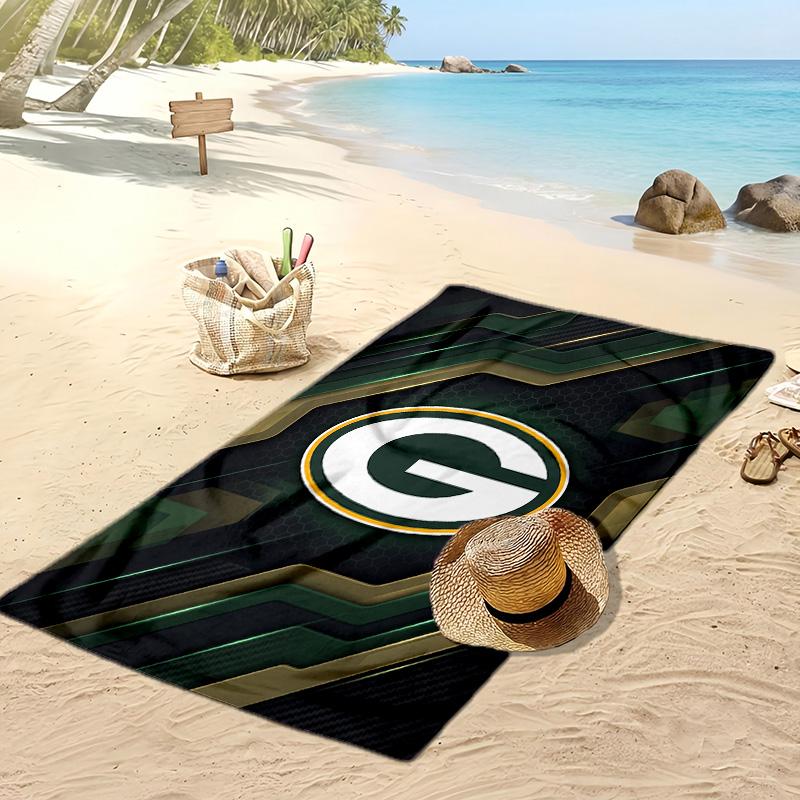 Asciugamano da Spiaggia Stampa Green Bay Packers Morbido Portatile Asciugatura Rapida?Asciugamano Asciutto Per Piscina Vacanza Estiva Sport all'Aperto