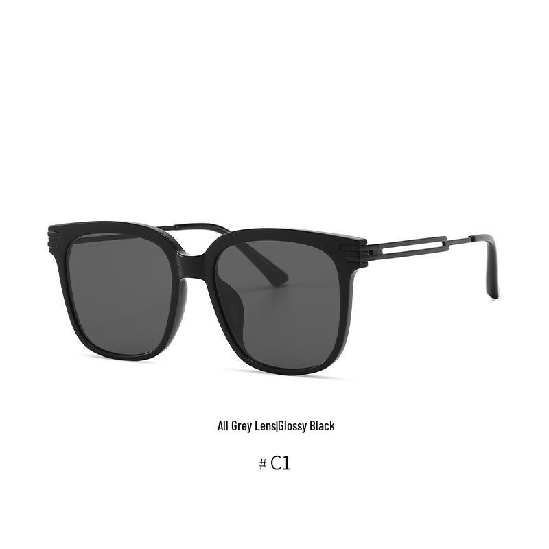 Women's Retro Square Acetate Sunglasses: Large Frame, High-End Feel, Face Slimming, Sunshade & Driving-Specific.