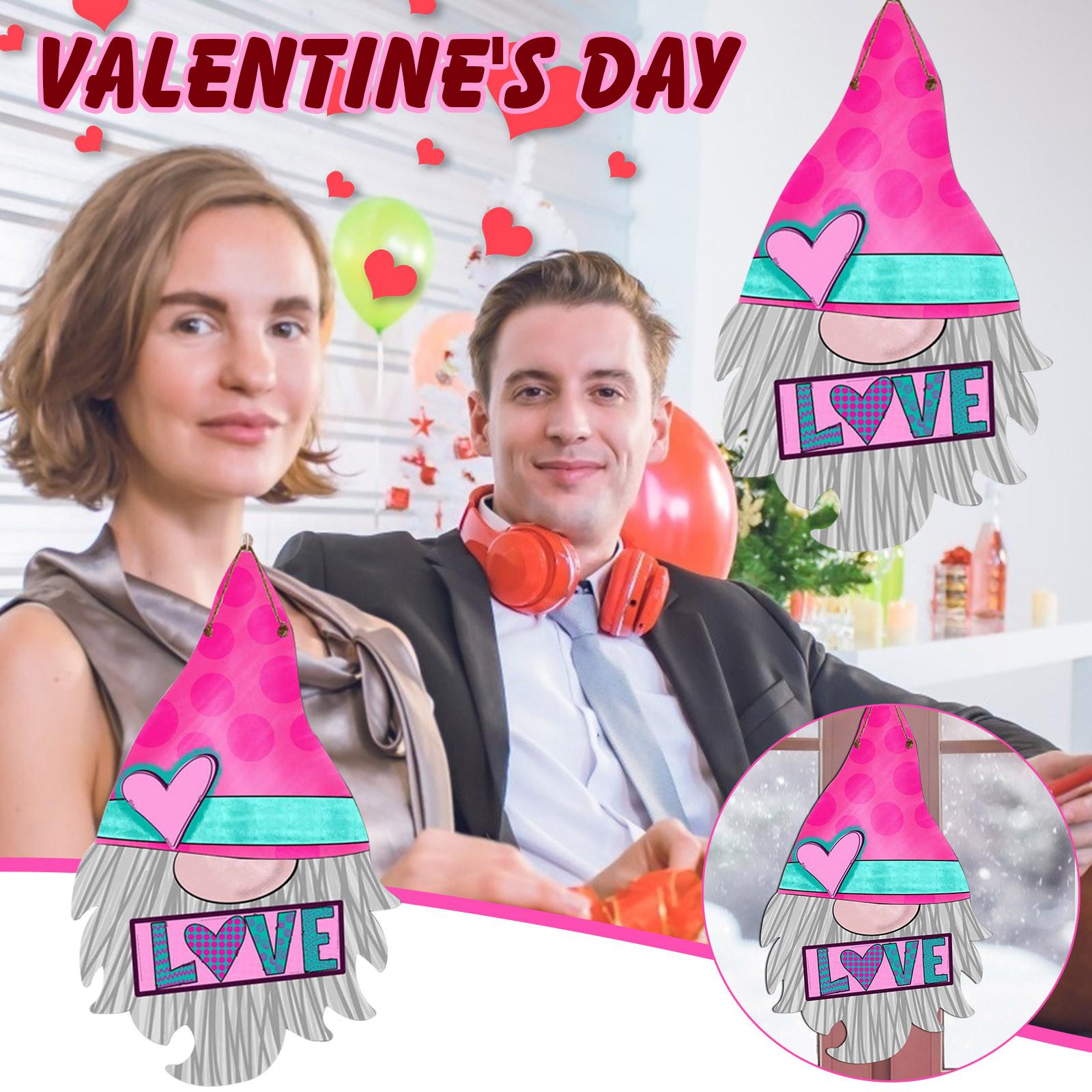 

День Святого Валентина Карликовая дверная вывеска Деревянная дверь Крюк День Святого Валентина Крыльцо Декоритио