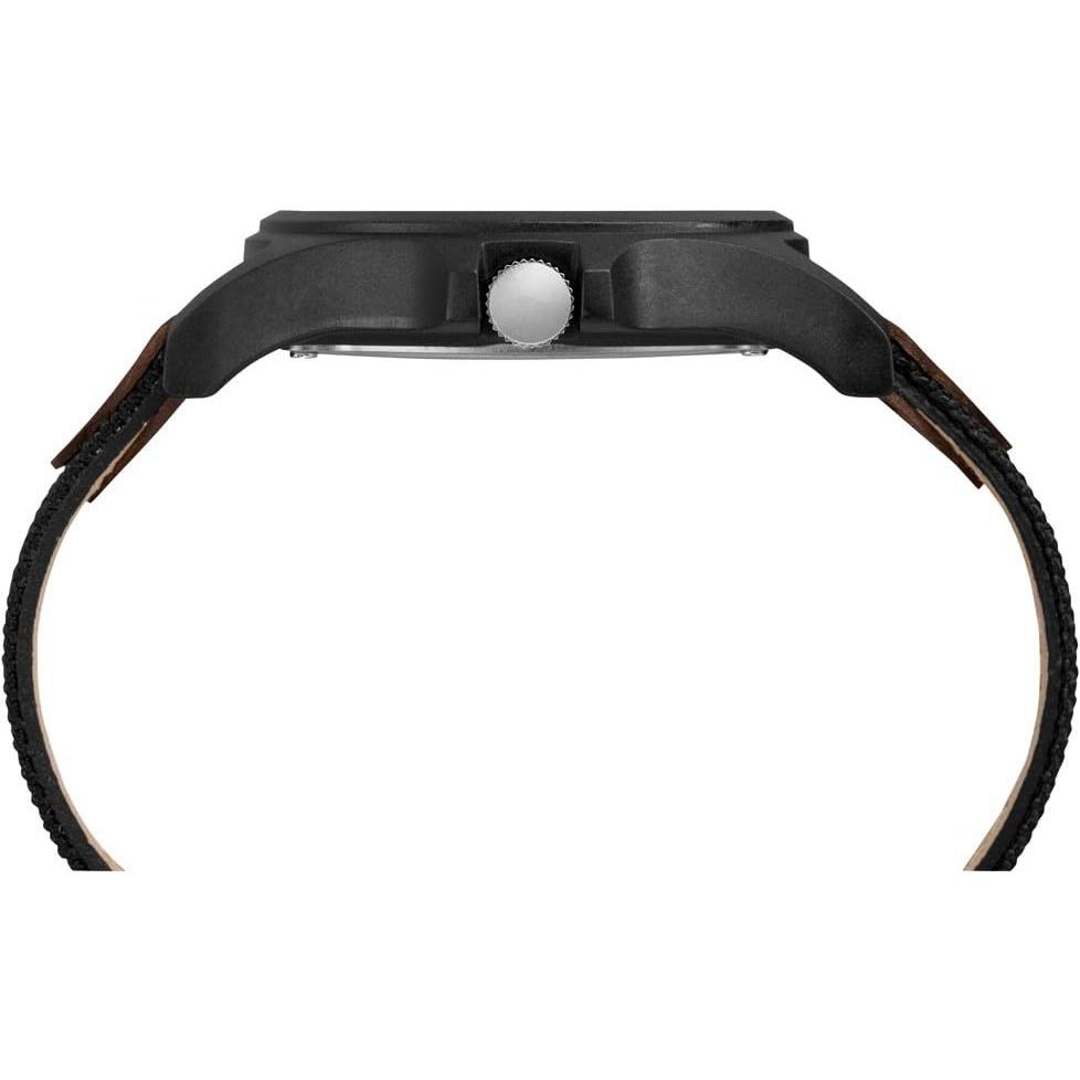 Timex TW4B08200 Expedition Acadia Mens Watch Black Brown White Leather Nylon Strap