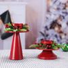 2Pcs/Set Christmas Wreath Candle Holder Vintage Iron Art Candlestick Christmas Wedding Party Tealight Candle Stand Dining Table Centerpiece Ornament