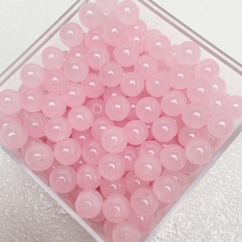 8mm Imitation Jade Glass Beads for DIY Jewelry Making, Straight Hole, Trendy Style, Loose Beads, Accessories.