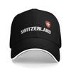 Unisex Women Swiss Switzerland Flag Hats Stylish Baseball Cap  Sun Hat Golf Headewear Adjustable Fit