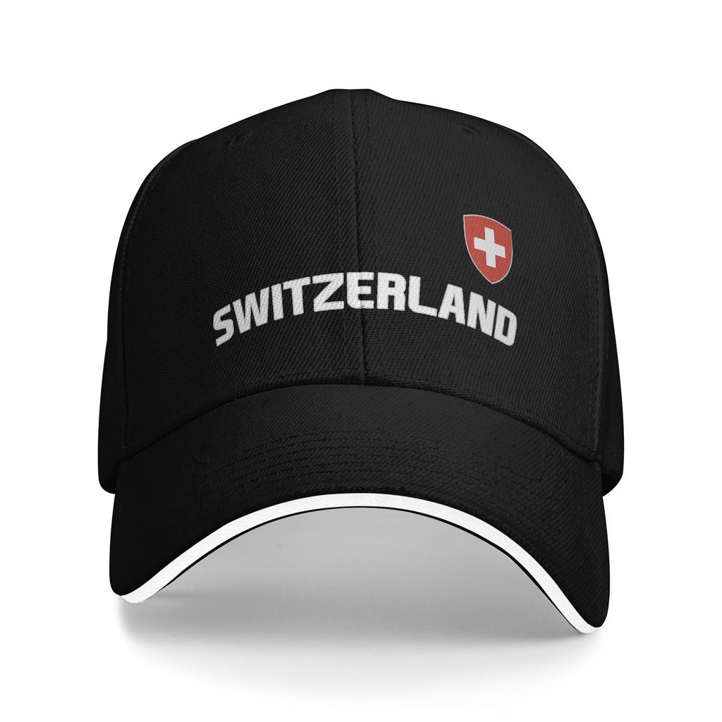 Unisex Women Swiss Switzerland Flag Hats Stylish Baseball Cap  Sun Hat Golf Headewear Adjustable Fit