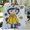 Coperta 3D Cartone Animato Coraline, Coperta in Flanella Coperta da Divano, Coperta Calda per Bambini per Casa Soggiorno Camera da Letto Letti Divano Ufficio
