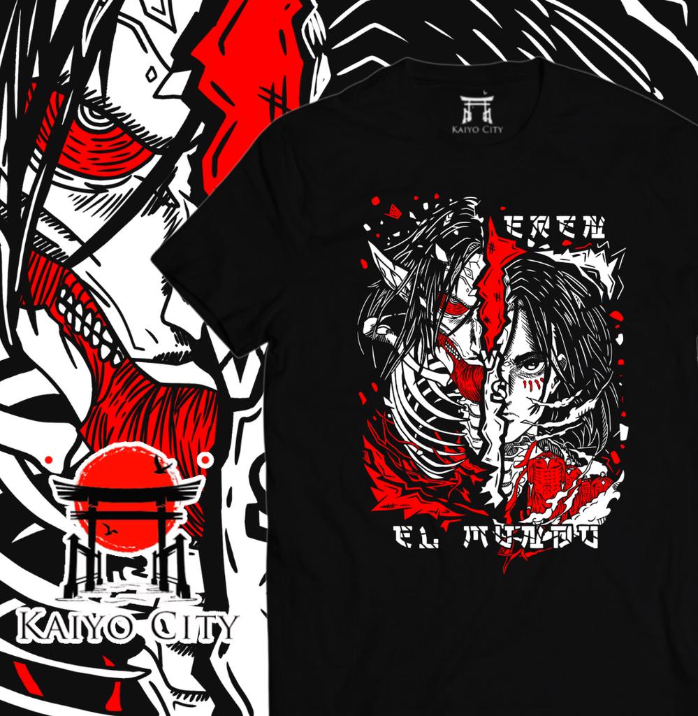 Japanese Anime Attack on Titan Print T-shirt Men's Women's Overszied Casual Cotton Short Sleeves Wit Studio Anime Men's Clothing