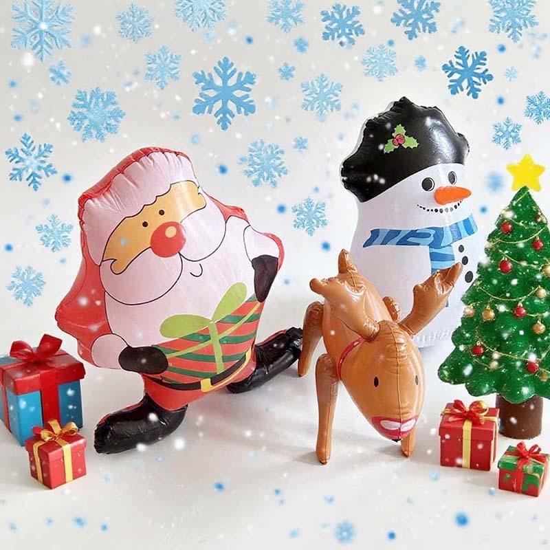 1 Piece 55Cm Pvc Inflatable Tumbler Santa Claus Snowman Reindeer Shape Cartoon Balloon Christmas Party Decoration Large Balloon