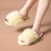 Ins Open Plush Slippers Home Less Plush Slippers Indoor European and American Plush Slippers