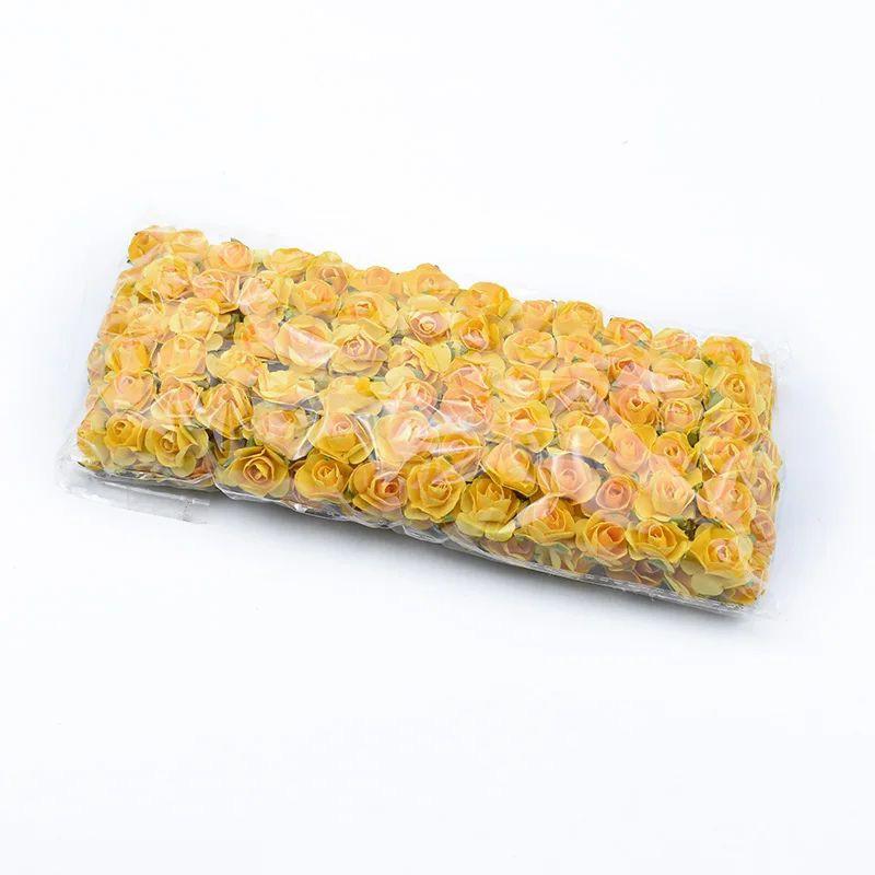 144pcs Artificial Paper Flower Simulation Rose Outdoor UV Protection Festival Christmas Garden Wreath Wedding Home Diy Candy Box