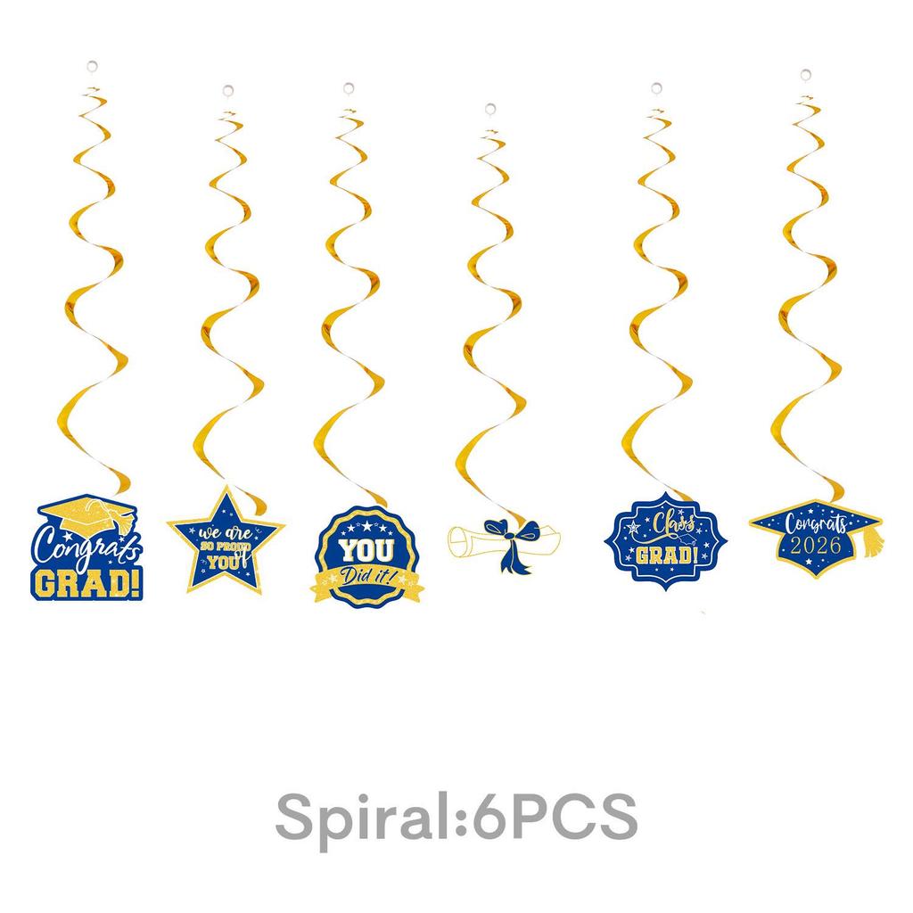 2026 Graduation Blue & Gold Party Supplies: Plates, Napkins & Flags