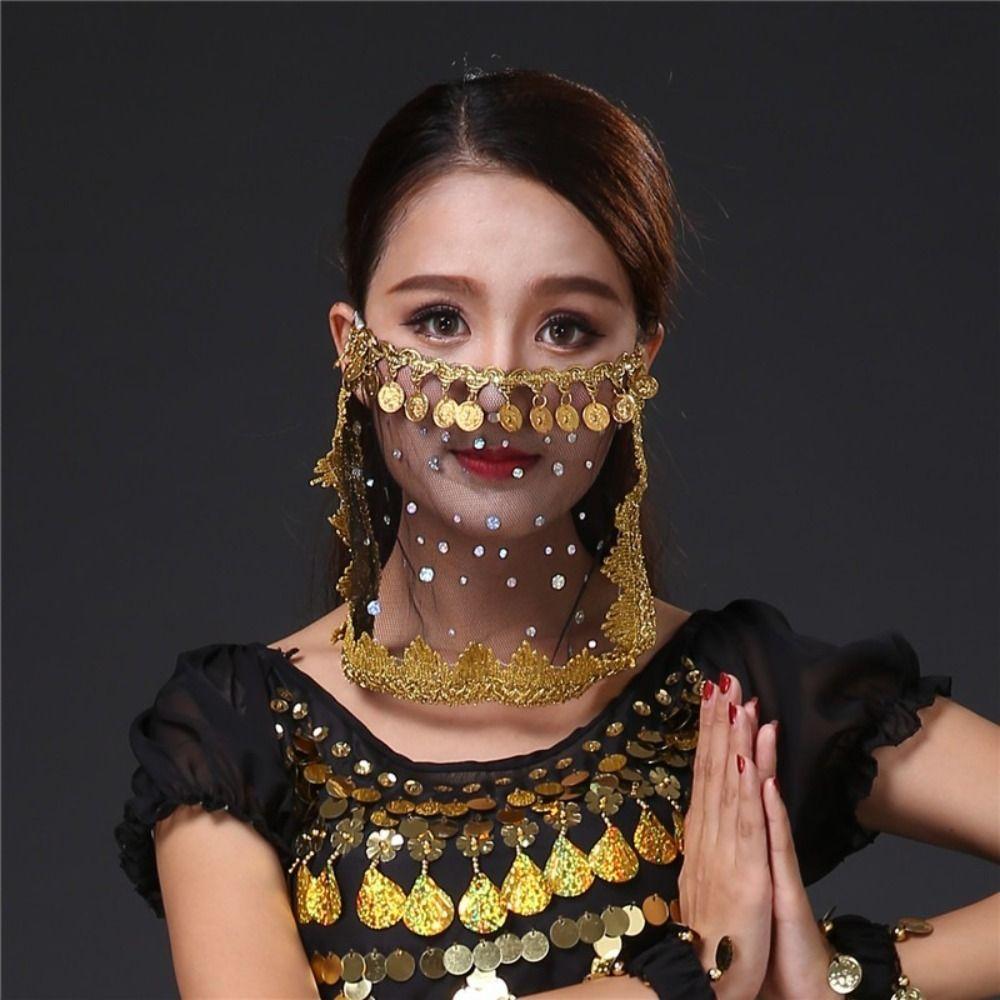 Multiple Colors Belly Dance Veil Polyester Dance Performance Accessories  Women