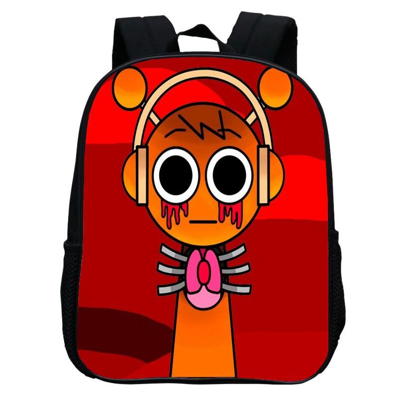 Printed Rhythm Box Kindergarten Bag, Cartoon Sprunki 12-Inch Backpack Lightweight Boys And Girls